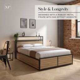 X Rocker Denver Ottoman Bed with LED Lights & Underbed Storage in Light Brown - Size: King - thumbnail 8