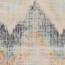 Kukoon Faded Beige Blue Chevron Design Vintage Distressed Living Room Area Rug - Size: 120 cm x 170 cm - thumbnail 4