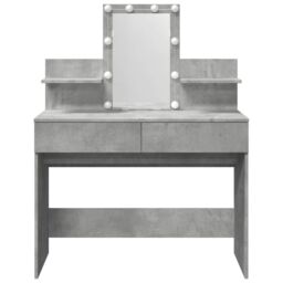 Berkfield Home Dressing Table with LED Concrete Grey 100x40x130 cm - Size: 100 x 40 x 130 cm - thumbnail 5