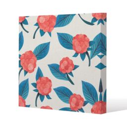 Benjamin Tate Design Watercolour floral pattern (Canvas Print) / 90 x 90 x 4cm in Natural - Size: 90 x 90 x 4 cm - thumbnail 1