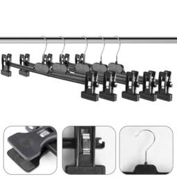 SPETLEK Black Plastic Adjustable Clip Hangers 10pcs - thumbnail 3