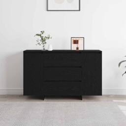 Berkfield Home Sideboard Black Oak 120x41x75 cm Engineered Wood - Size: 120 x 41 x 75 cm - thumbnail 4