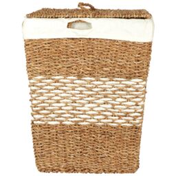 Orsina Lidi Tapered Seagrass Basket With Lid in Natural - thumbnail 2