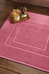 CHRISTY 'Brixton' Luxury 100% Cotton Bath Mats in Light Red