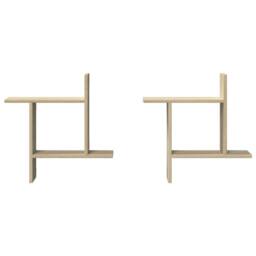 Berkfield Home Wall Shelves 2 pcs Sonoma Oak 50x12x50 cm Engineered Wood in Light Tan - Size: 50 x 12 x 50 cm - thumbnail 4