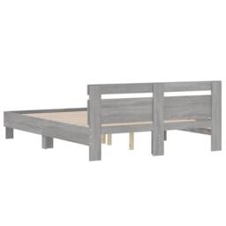 Berkfield Home Durable Bed Frame without Mattress Grey Sonoma 150x200 cm King Size - thumbnail 7
