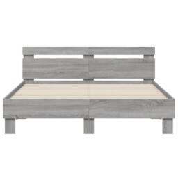 Berkfield Home Durable Bed Frame without Mattress Grey Sonoma 150x200 cm King Size - thumbnail 5