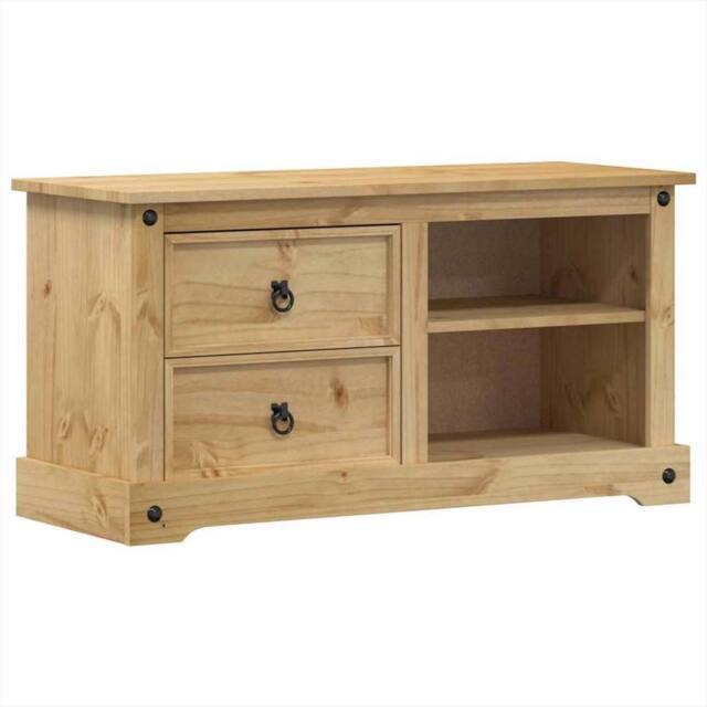 Berkfield Home TV Cabinet Corona 100x40x52 cm Solid Wood Pine in Tan - Size: 100 x 40 x 52 cm - image 1