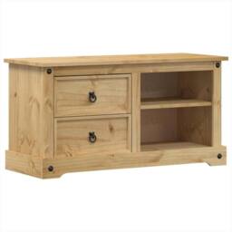 Berkfield Home TV Cabinet Corona 100x40x52 cm Solid Wood Pine in Tan - Size: 100 x 40 x 52 cm