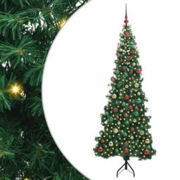 Berkfield Home Corner Artificial Christmas Tree Green 180 cm PVC & Metal - thumbnail 1