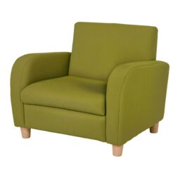 HOMCOM Kids Armchair Children Mini Sofa Wood Frame High Back Bedroom Furniture in Green - thumbnail 2