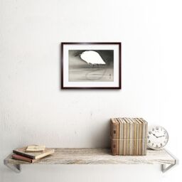 "Artery8 Wall Art Print Egret Ohara Koson Art Framed 9x7 inch in Brown - Size: W7"" x H9""" - thumbnail 2