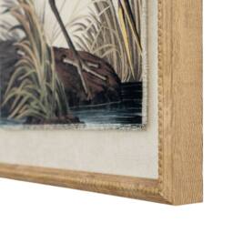 Hill Interiors Flora & Fauna Collection Heron Beaded Linen Framed Wall Art in Dark Brown - thumbnail 3