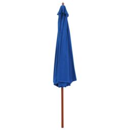Berkfield Home Outdoor Parasol with Wooden Pole 350 cm Blue - thumbnail 2