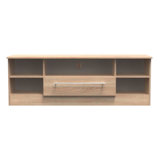 Ready Assembled 2 U Carlton Wide 1 Drawer TV & Media Unit (Ready Assembled) in Light Oak - Size: Large - image 1
