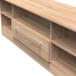 Ready Assembled 2 U Carlton Wide 1 Drawer TV & Media Unit (Ready Assembled) in Light Oak - Size: Large - thumbnail 4