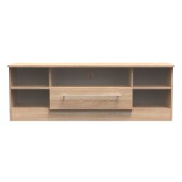 Ready Assembled 2 U Carlton Wide 1 Drawer TV & Media Unit (Ready Assembled) in Light Oak - Size: Large
