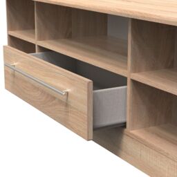 Ready Assembled 2 U Carlton Wide 1 Drawer TV & Media Unit (Ready Assembled) in Light Oak - Size: Large - thumbnail 5