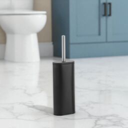 Showerdrape Fortuna Black Steel Toilet Brush & Holder