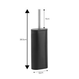 Showerdrape Fortuna Black Steel Toilet Brush & Holder - thumbnail 2