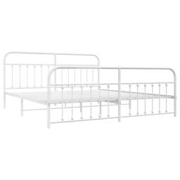 Berkfield Home Metal Bed Frame with Headboard & Footboard White 193x203 cm - thumbnail 3