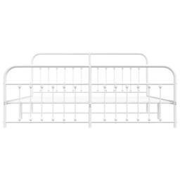 Berkfield Home Metal Bed Frame with Headboard & Footboard White 193x203 cm - thumbnail 6