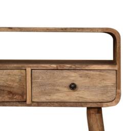 Wyld Haus Peschiera Mini Curved Oak Mango Wood Console Table in Brown - thumbnail 5