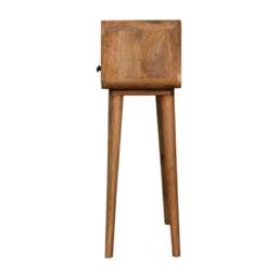 Wyld Haus Peschiera Mini Curved Oak Mango Wood Console Table in Brown - thumbnail 9