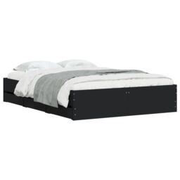 Berkfield Home Bed Frame with Drawers without Mattress Black 120x190 cm Small Double - thumbnail 3