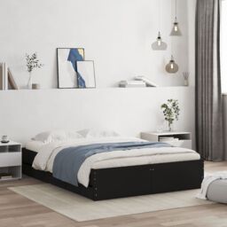 Berkfield Home Bed Frame with Drawers without Mattress Black 120x190 cm Small Double - thumbnail 1