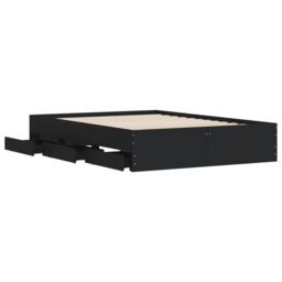 Berkfield Home Bed Frame with Drawers without Mattress Black 120x190 cm Small Double - thumbnail 5
