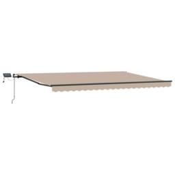 Berkfield Home Manual Retractable Awning with LED Beige 500x300 cm - thumbnail 4