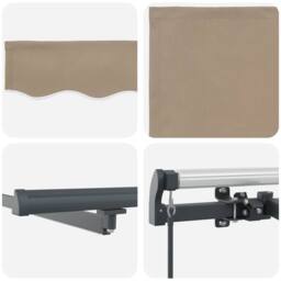 Berkfield Home Manual Retractable Awning with LED Beige 500x300 cm - thumbnail 8