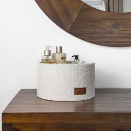 JVL Shiro Round Storage Baskets - Set of 2 in White - thumbnail 6