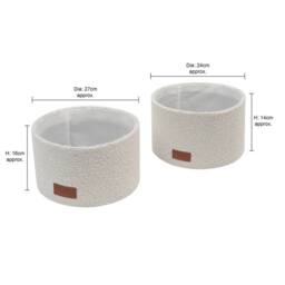 JVL Shiro Round Storage Baskets - Set of 2 in White - thumbnail 8