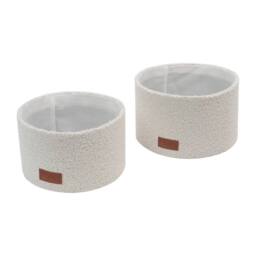 JVL Shiro Round Storage Baskets - Set of 2 in White