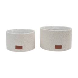 JVL Shiro Round Storage Baskets - Set of 2 in White - thumbnail 2