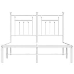 Berkfield Home Metal Bed Frame with Headboard White 135x190 cm Double - thumbnail 6