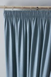 Fusion 'Dijon' Thermal & Blackout Fully Lined Pencil Pleat Curtains in Light Blue - Size: 168 cm width x 137 cm drop - thumbnail 2