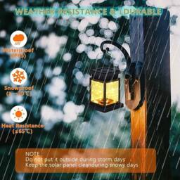 KORVIXA 4PCS Waterproof LED Solar Hanging Lanterns Outdoor Garden in Black - thumbnail 6