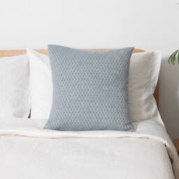 Native Natural Hoop Blue Wool Cushion 45x45cm - Size: 45 cm x 45 cm - thumbnail 2
