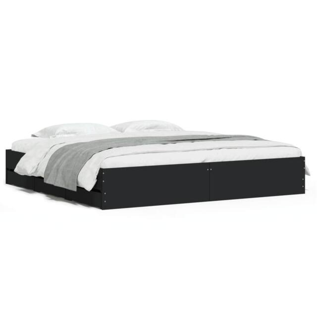 Berkfield Home Bed Frame with Drawers without Mattress Black 200x200 cm - image 1