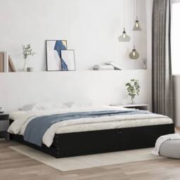 Berkfield Home Bed Frame with Drawers without Mattress Black 200x200 cm - thumbnail 2
