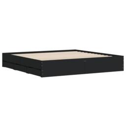 Berkfield Home Bed Frame with Drawers without Mattress Black 200x200 cm - thumbnail 4
