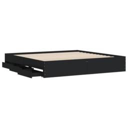 Berkfield Home Bed Frame with Drawers without Mattress Black 200x200 cm - thumbnail 5