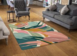 Benjamin Tate Design Artistic Abstract Leaves Designer Rug in Natural - Size: Large - thumbnail 2