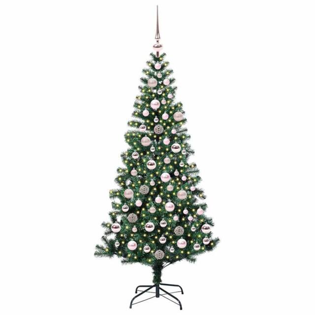 Berkfield Home Elegant Artificial Pre-lit Christmas Tree Green 180 cm PVC & Metal - image 1