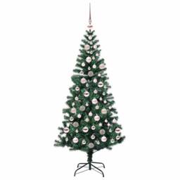 Berkfield Home Elegant Artificial Pre-lit Christmas Tree Green 180 cm PVC & Metal - thumbnail 4