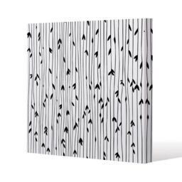 Benjamin Tate Design sketchy leaves scattered on hand drawn lines on white background (Canvas Print) / 90 x 90 x 4cm in Natural - Size: 90 x 90 x 4 cm - thumbnail 1