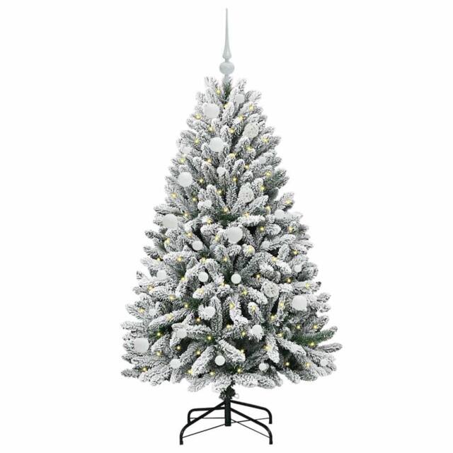 Berkfield Home Elegant Artificial Christmas Tree Green & White 150 cm PVC & Metal - image 1